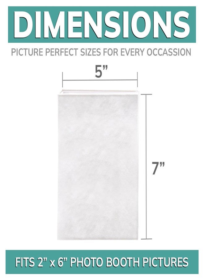 pbf PHOTO BOOTH FRAMES PBF Photo Booth Album | 2x6 Album w/ Sleeves | 2x6 Strips Memory Book | Wedding Photo Strip Album | 100 Pages, Holds 200 Photos (White, 1-Pack) - Image 2